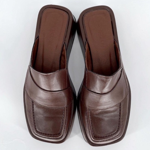 ALOHAS Svegan Tempera Vegan Leather Platform Mules Umber Brown Women's 37 US 6.5 - Picture 4 of 4